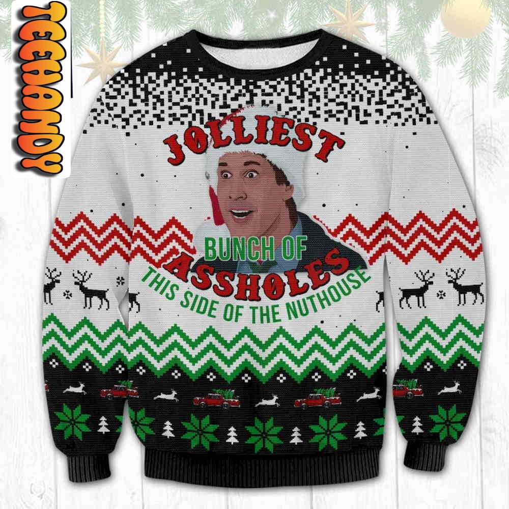 jolliest bunch of assholes vacation ugly christmas sweater57186