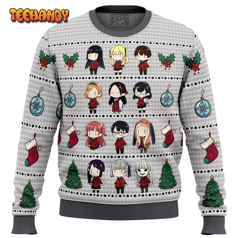 kakegurui chibi gamblers ugly christmas sweater mdvh3