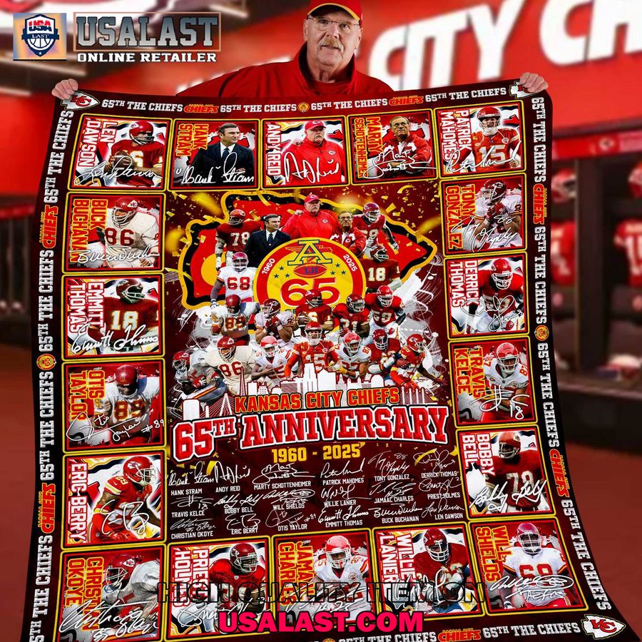 kansas city chiefs 65th anniversary 1960 2025 special quilt blanket 1 qlhPK