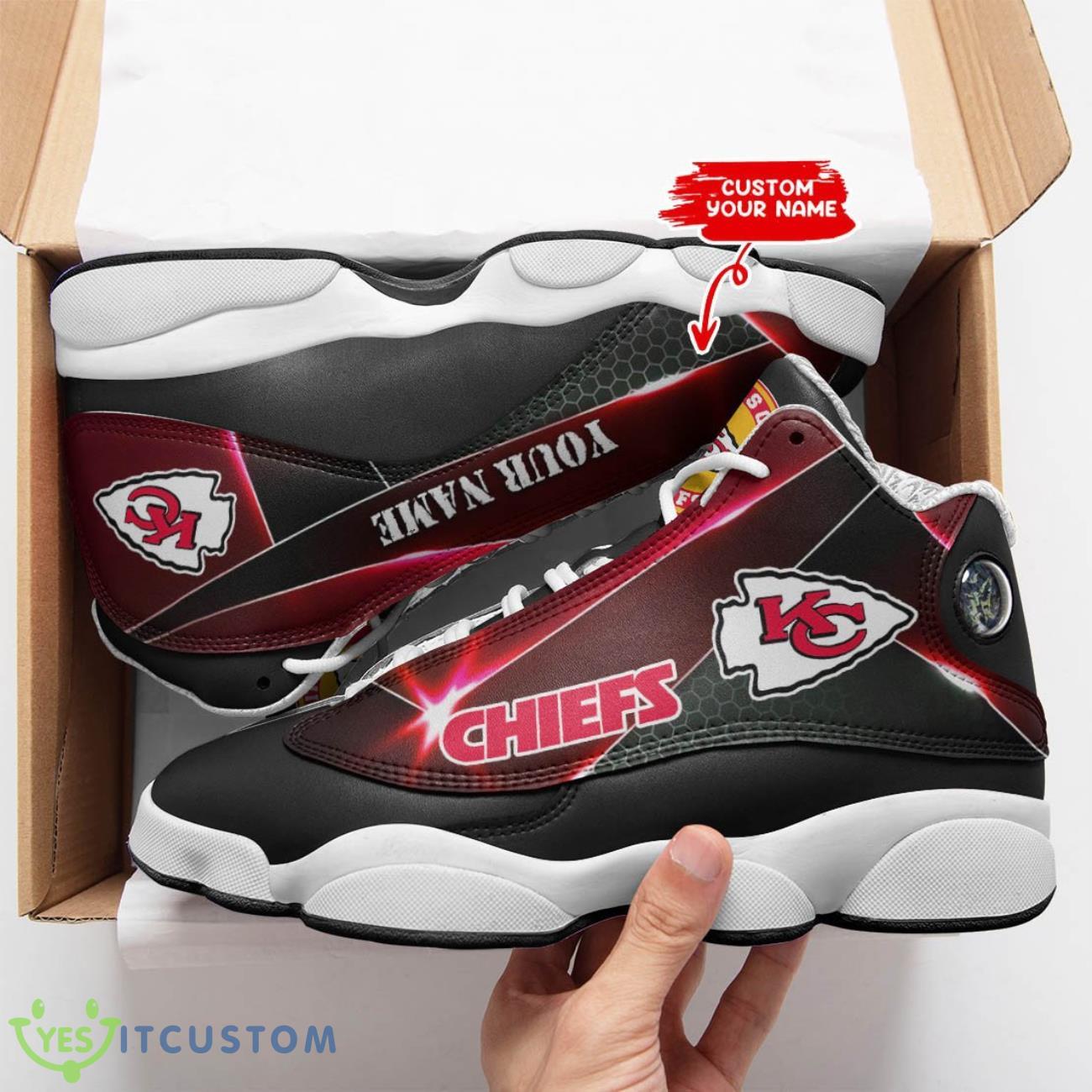 kansas city chiefs custom name air jordan 13 sneakers kansas city chiefs fans shoes