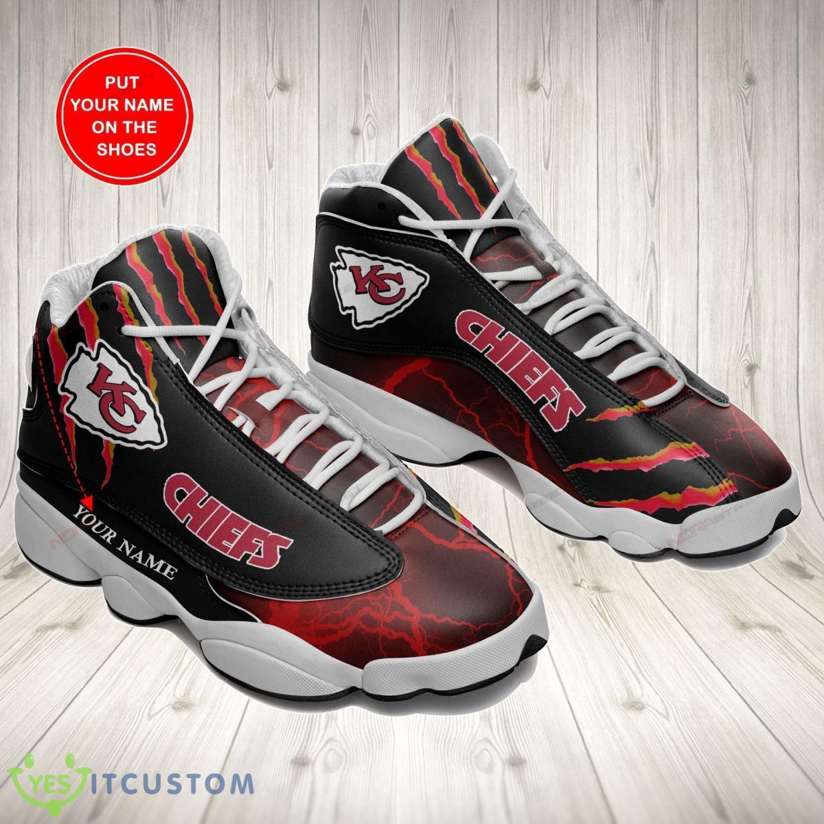 kansas city chiefs football team air jordan 13 sneaker custom name shoes best gift for fans