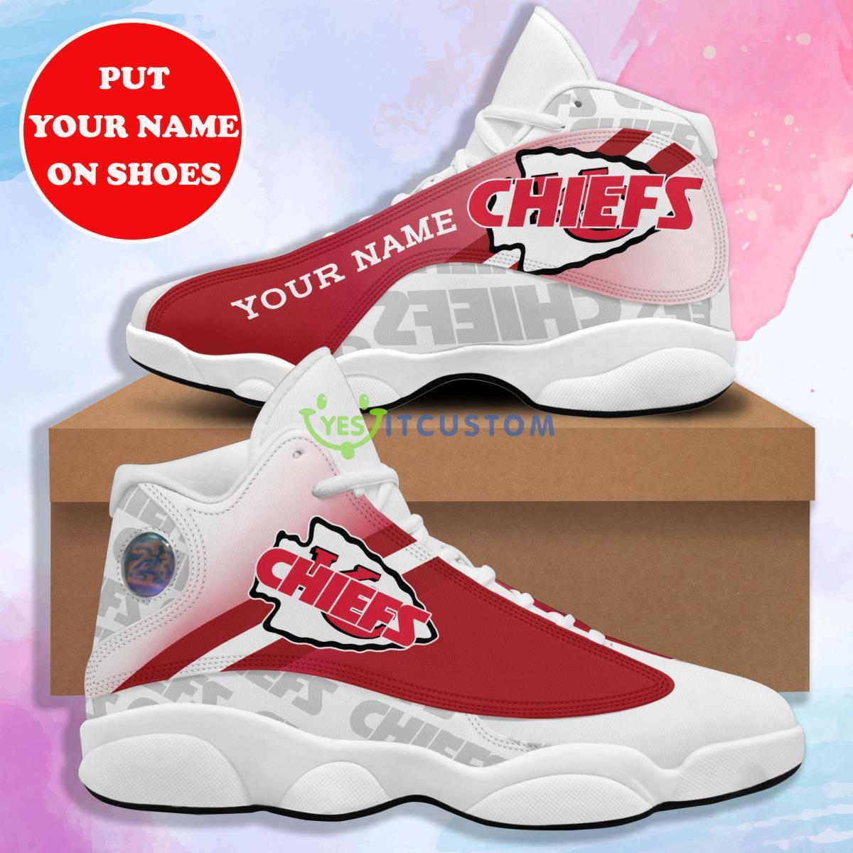 kansas city chiefs football team best custom name air jordan 13 sneaker for fans