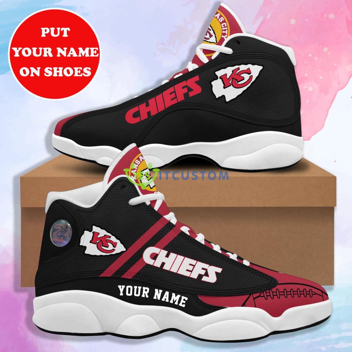 kansas city chiefs football team custom name air jordan 13 sneaker hot design for fans