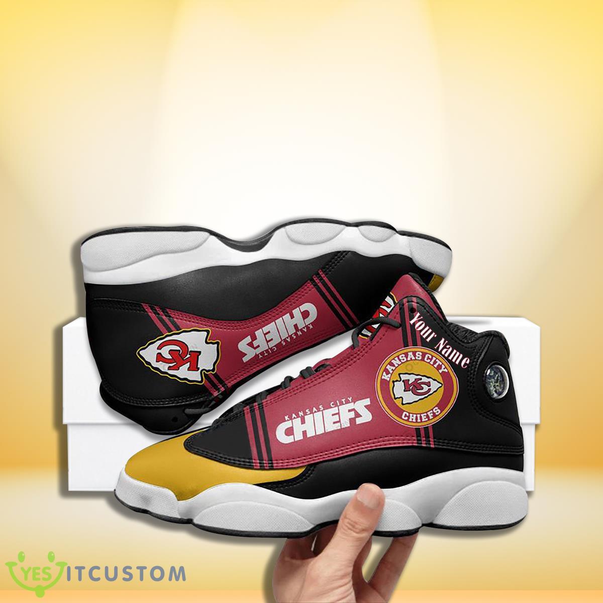 kansas city chiefs football team custom name air jordan 13 sneakers gift for fans