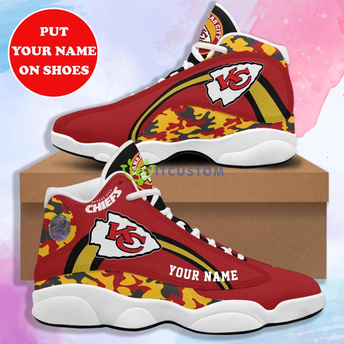 kansas city chiefs football team hot design custom name air jordan 13 sneaker