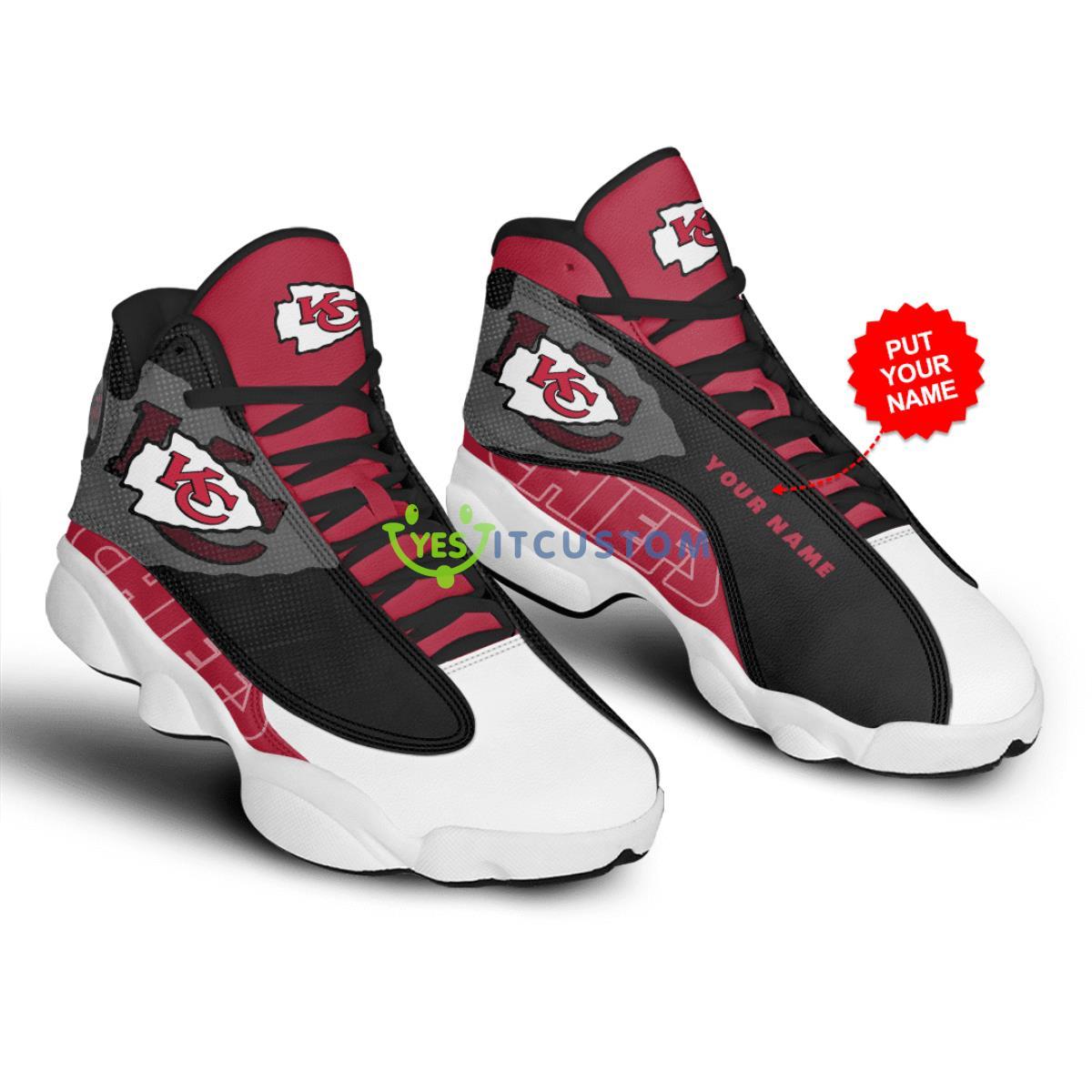 kansas city chiefs football team personalized air jordan 13 for fans