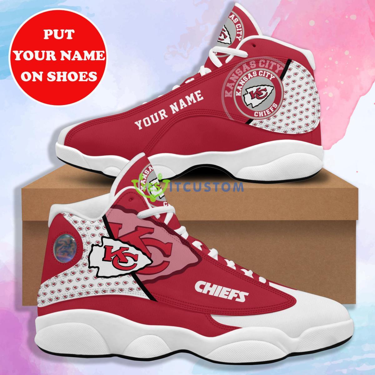 kansas city chiefs football team trending style custom name air jordan 13 sneaker