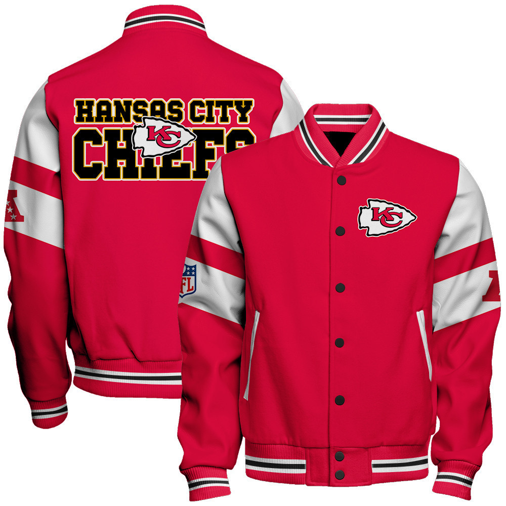 kansas city chiefs nfl 2024 american football conference unisex baseball varsity jacket baseball jacket all over print v11 n4gie