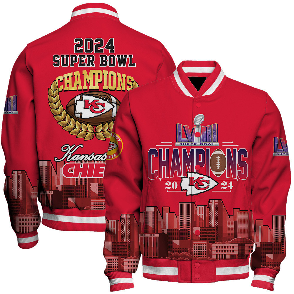 kansas city chiefs nfl 2024 super bowl champions lviii baseball varsity jacket baseball jacket all over print v1 fg8sl