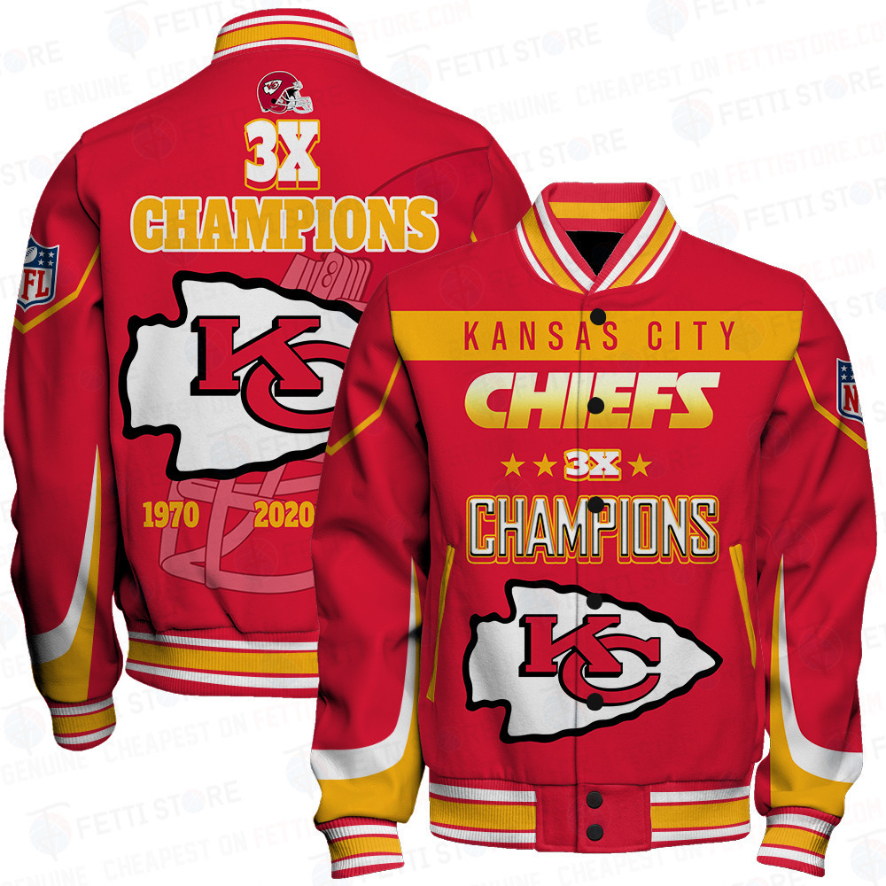 kansas city chiefs nfl 3x champions super bowl nfl baseball varsity jacket baseball jacket all over print stm v7 kgc7v