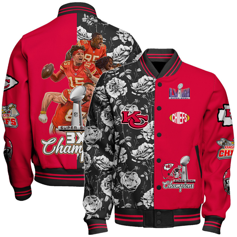 kansas city chiefs nfl baseball varsity jacket baseball jacket all over print stm v6 k6m6v