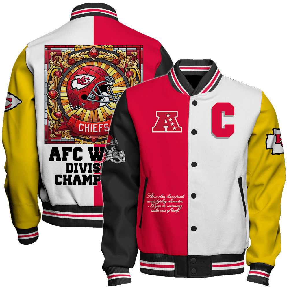 kansas city chiefs nfl baseball varsity jacket baseball jacket all over print stm v7 3dddy