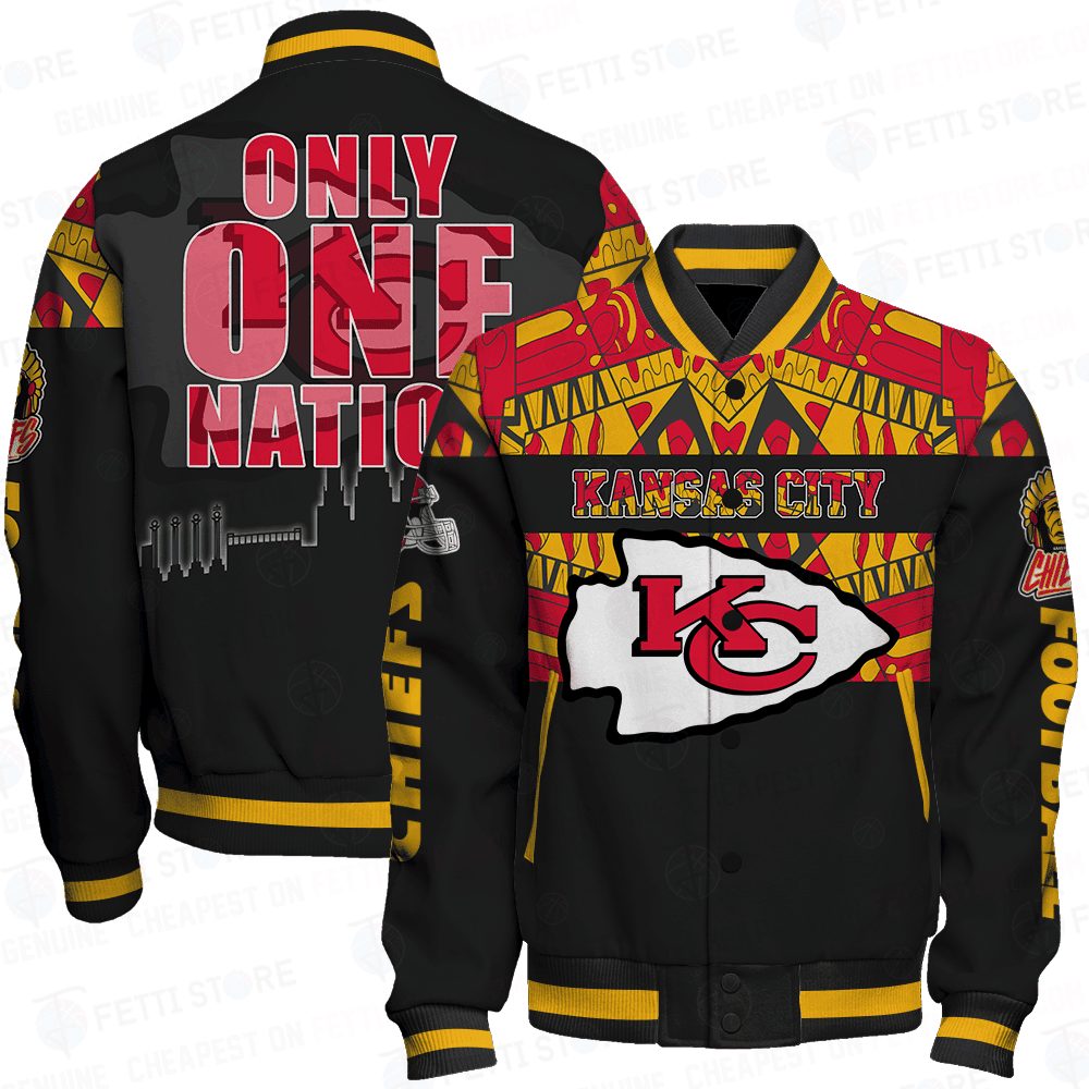 kansas city chiefs nfl only one nation print baseball varsity jacket baseball jacket all over print bpjwa