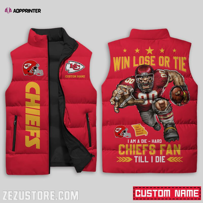 kansas city chiefs nfl sleeveless puffer jacket custom for fans gifts