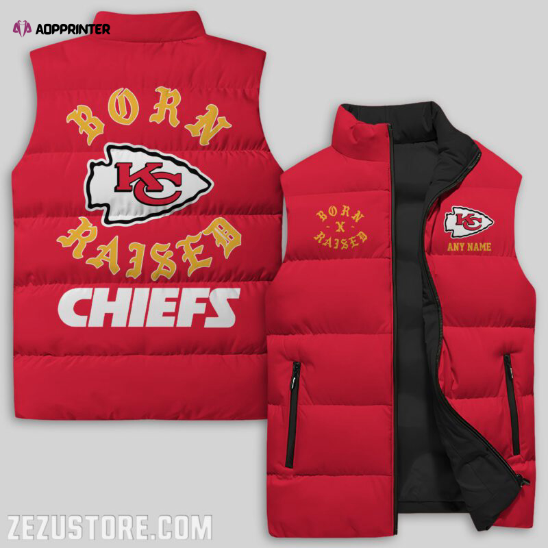 kansas city chiefs nfl sleeveless puffer jacket custom for fans spj1325