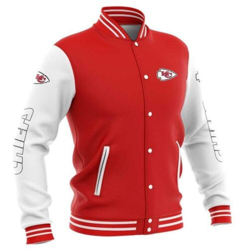 kansas city chiefs nfl team logo and name 3d print baseball varsity jacket baseball jacket all over print ofnit