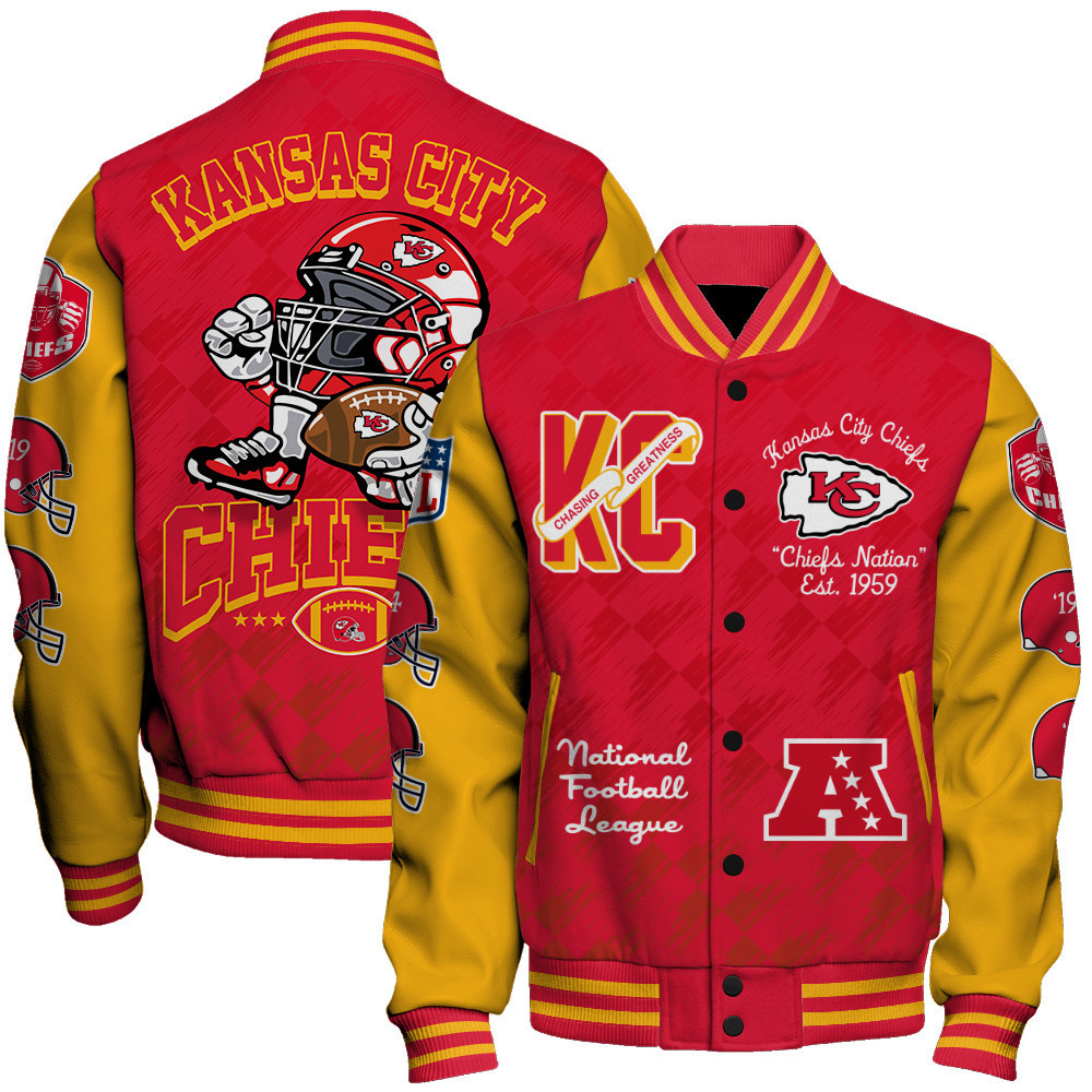 kansas city chiefs nfl unisex baseball varsity jacket baseball jacket all over print sfat v7 wqw3q