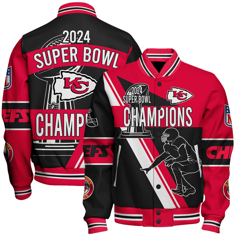 kansas city chiefs super bowl champions unisex baseball varsity jacket baseball jacket all over print sfat v10 dtwcb