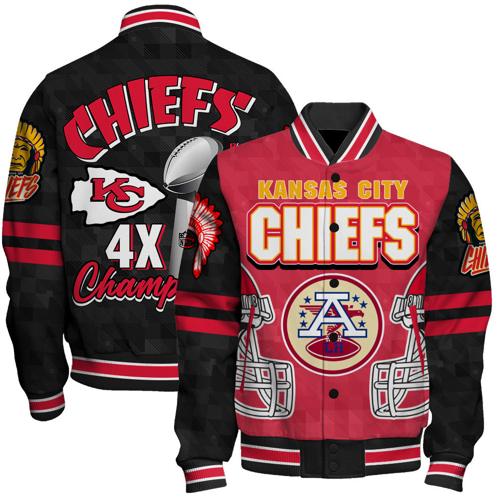 kansas city chiefs super bowl lviii 2024 unisex baseball varsity jacket baseball jacket all over print sfat v18 75qun