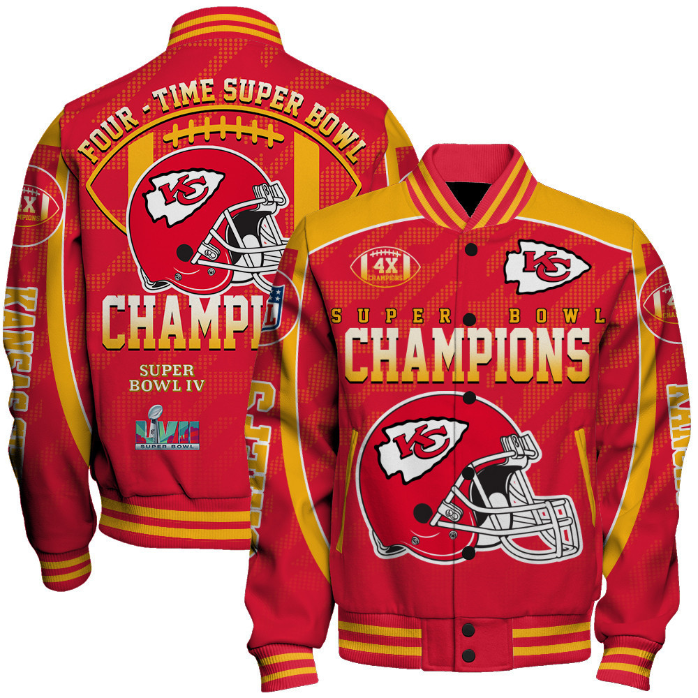 kansas city chiefs super bowl lviii champions unisex baseball varsity jacket baseball jacket all over print sfat v4 fdcfv