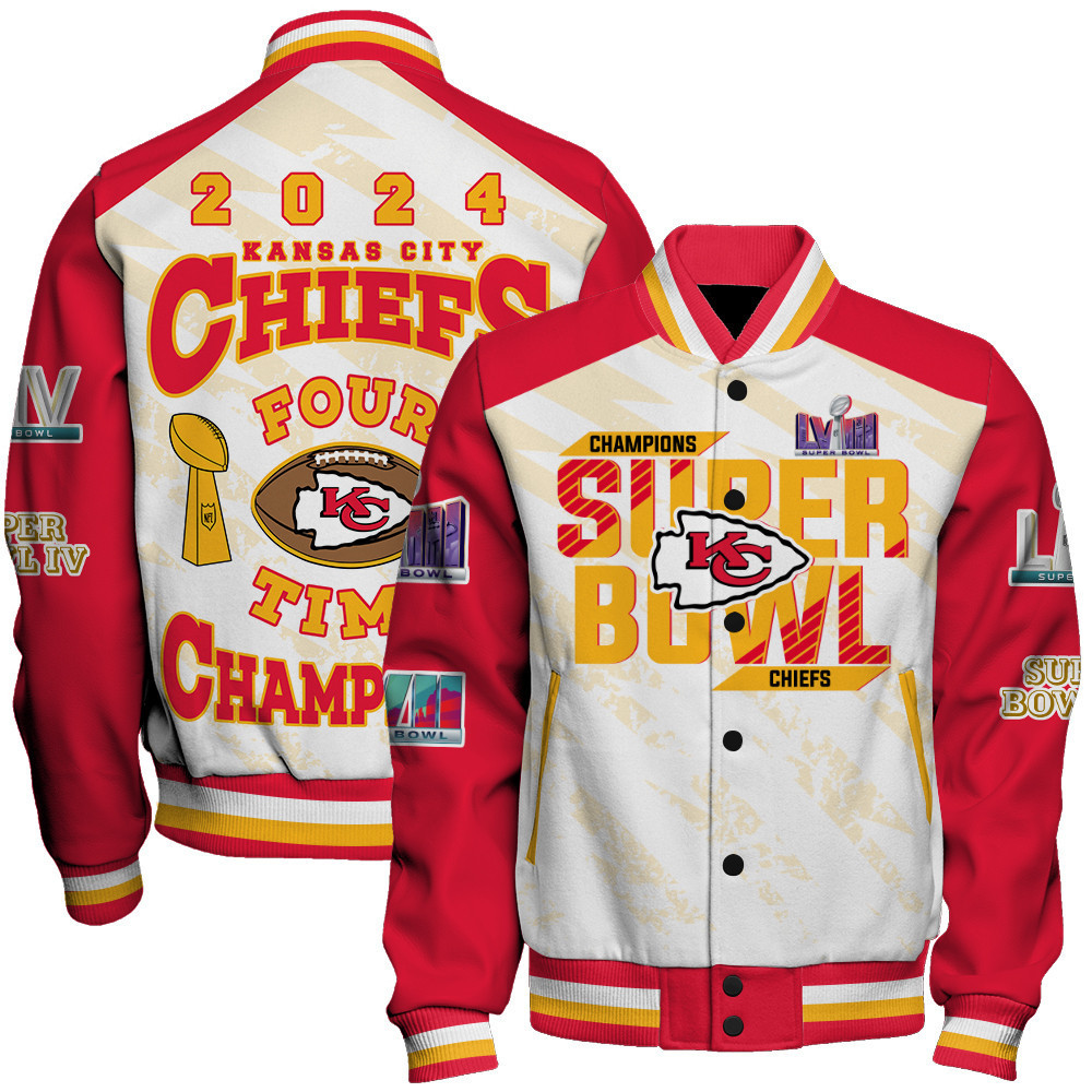 kansas city chiefs super bowl lviii unisex baseball varsity jacket baseball jacket all over print sfat v9 nq70e