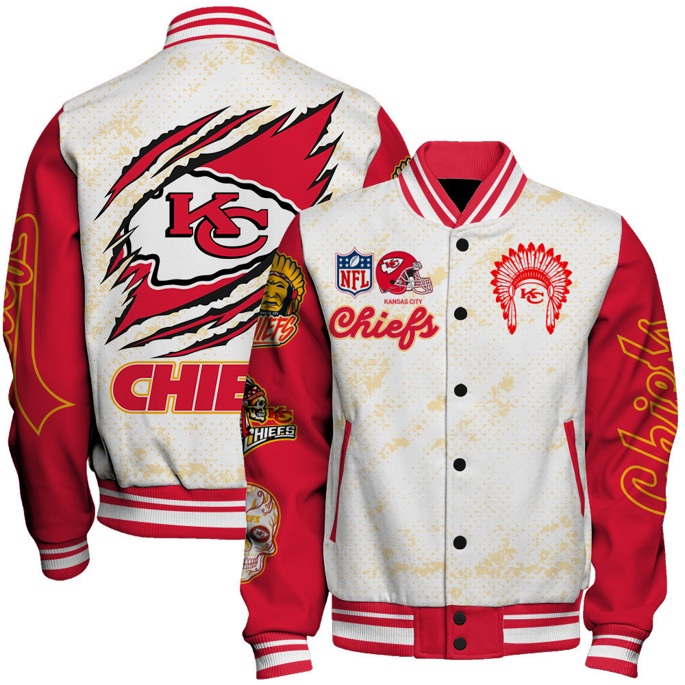 kansas city chiefs team logo nfl 2024 unisex baseball varsity jacket baseball jacket all over print sfat v24 gntqb