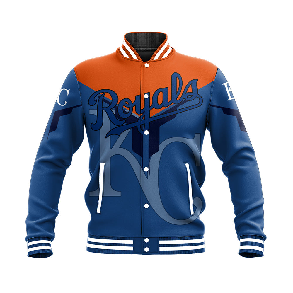 kansas city royals baseball jacket button up zipper hooded all over print drinking style mlb fnycx