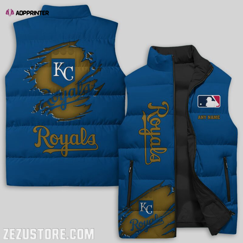 kansas city royals mlb sleeveless puffer jacket custom for fans gifts