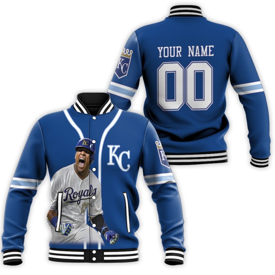 kansas city royals salvador perez 13 great player mlb navy 3d personalized gift with personalized for royals fans baseball jacket button up zipper hooded all over print mlb jkboo