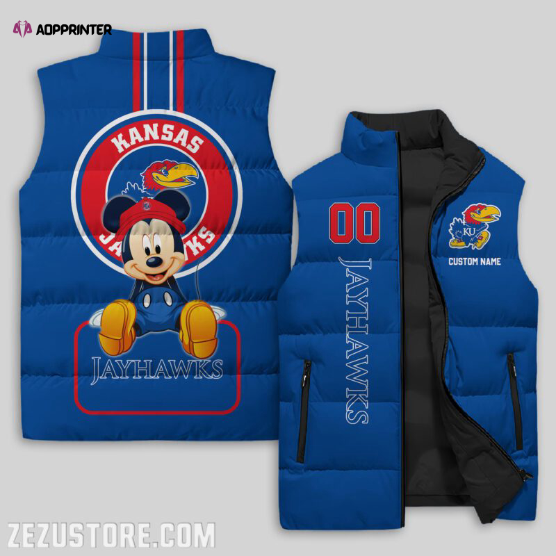 kansas jayhawks ncaa sleeveless puffer jacket custom for fans gifts 3