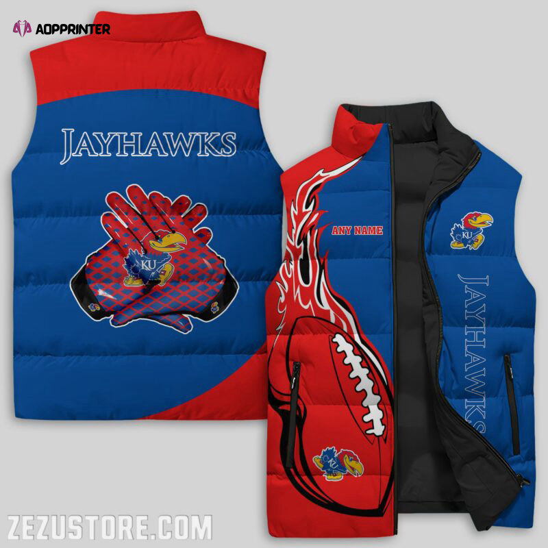 kansas jayhawks ncaa sleeveless puffer jacket custom for fans spj0913