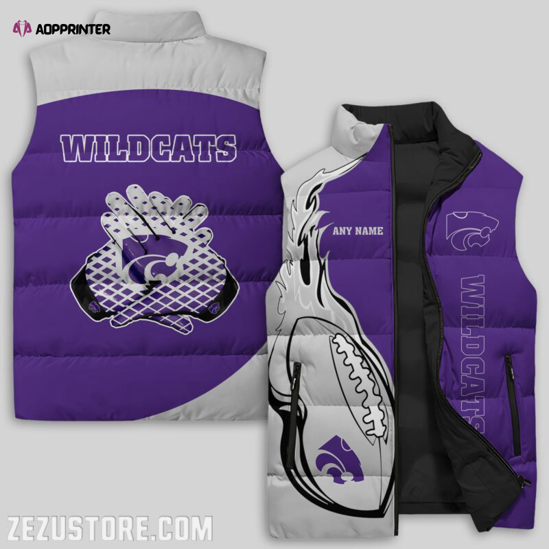 kansas state wildcats ncaa sleeveless puffer jacket custom for fans gifts 2