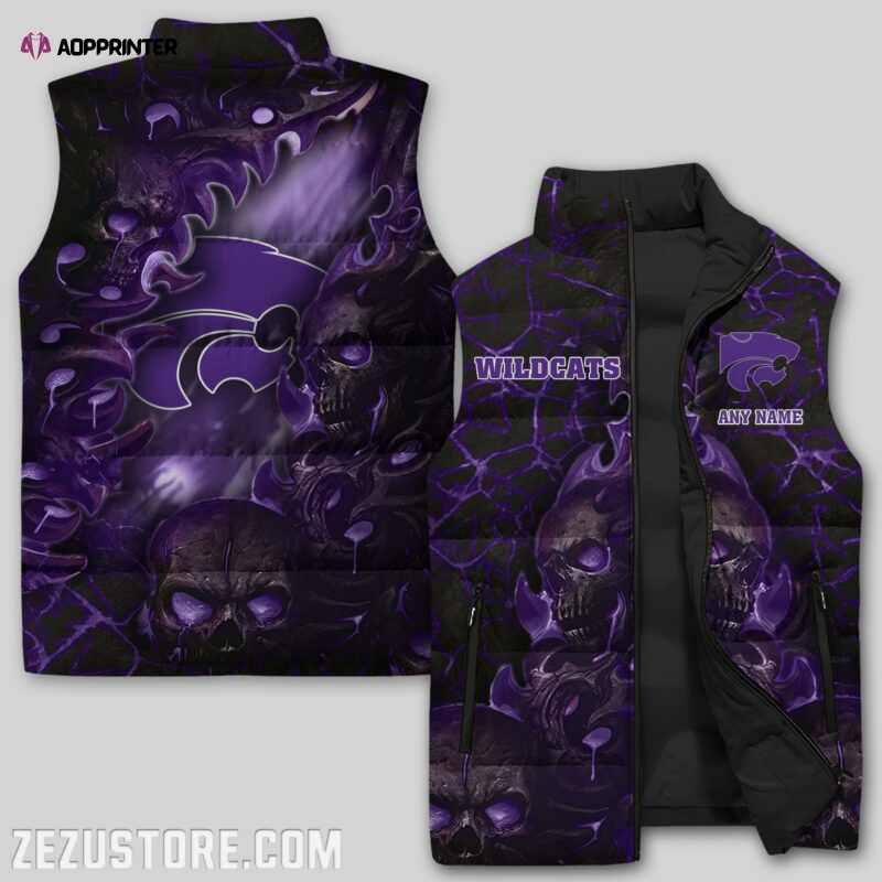 kansas state wildcats ncaa sleeveless puffer jacket custom for fans gifts 3