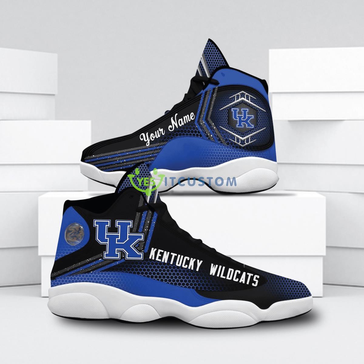 kentucky wildcats football style custom name air jordan 13 shoes