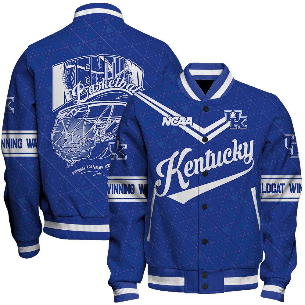 kentucky wildcats ncaa basketball wildcat winning ways 3d unisex baseball varsity jacket baseball jacket all over print 6sptl