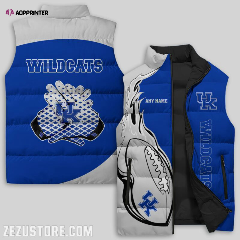 kentucky wildcats ncaa sleeveless puffer jacket custom for fans spj0915