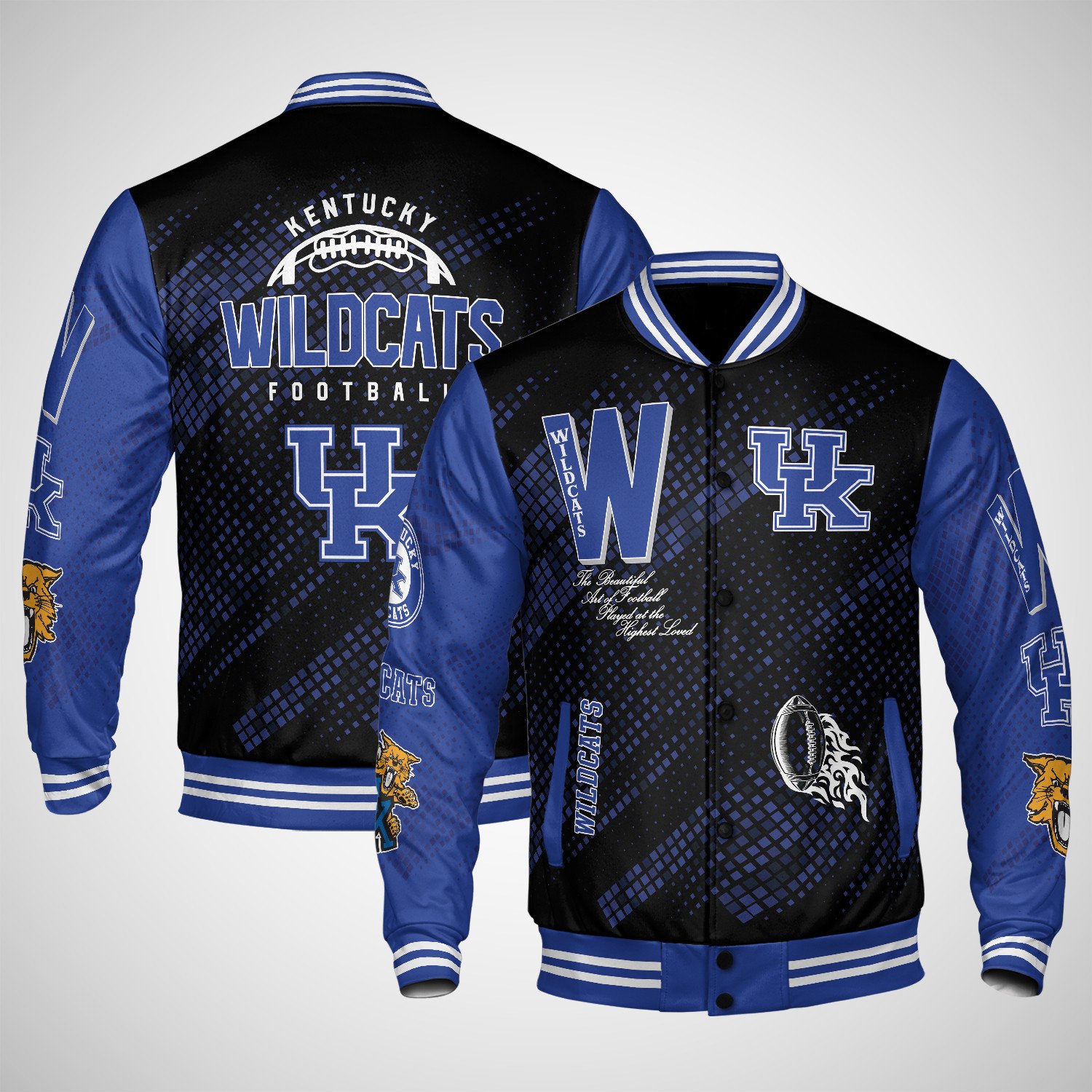 kentucky wildcats varsity jacket baseball jacket all over print wf nkfto