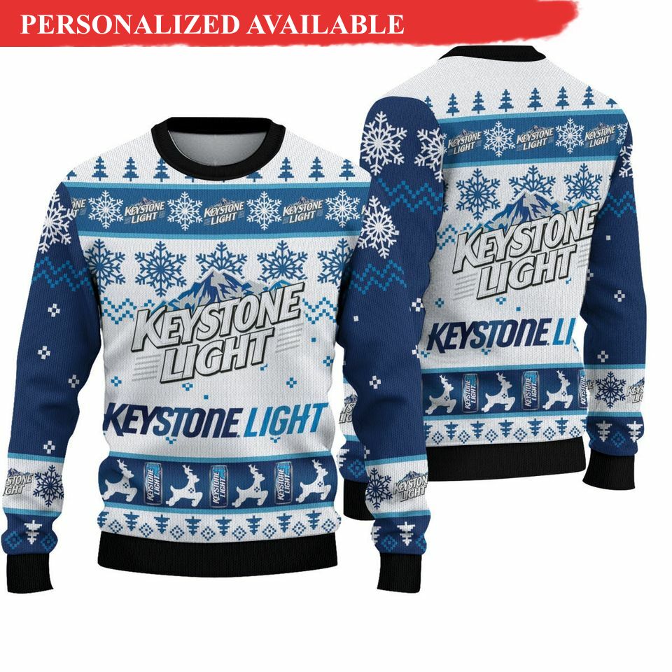 keystone light beer reindeer christmas ugly sweater 3712