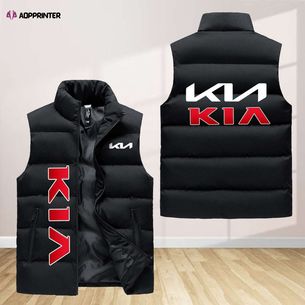 kia sleeveless puffer jacket custom for fans spj0118