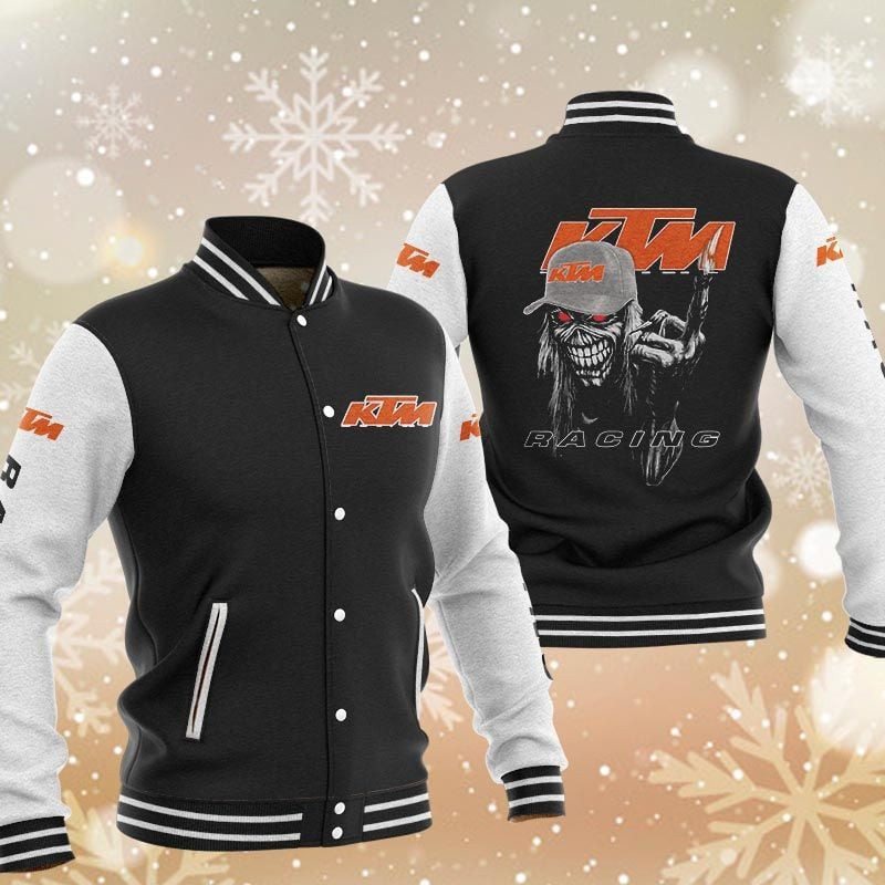 ktm racing skeleton baseball varsity jacket baseball jacket all over print mc61a