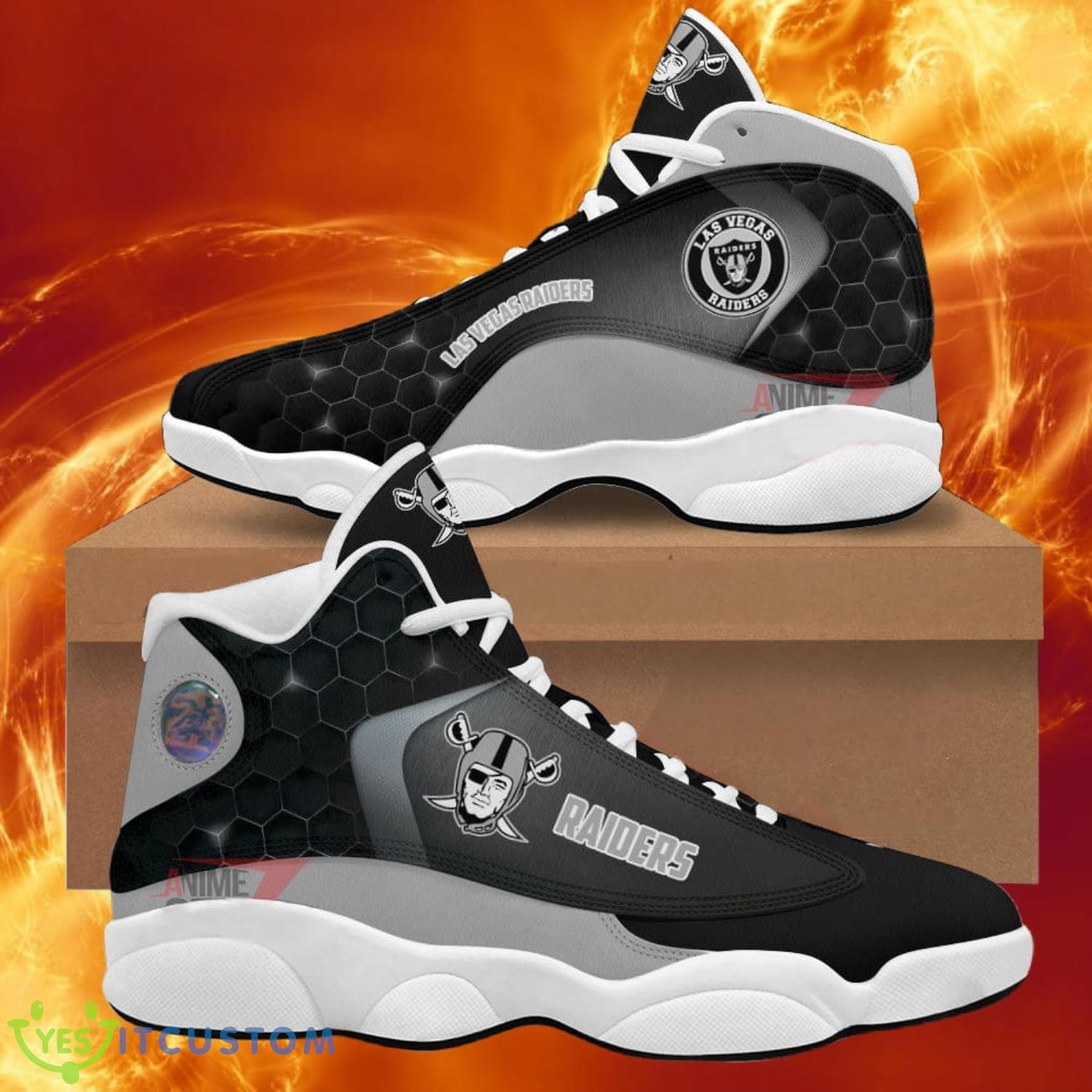 las vegas raiders air jordan 13 sneakers nfl custom sport shoes