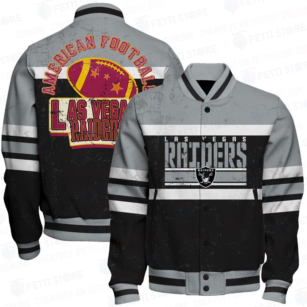 las vegas raiders american football art print baseball varsity jacket baseball jacket all over print 5p44d