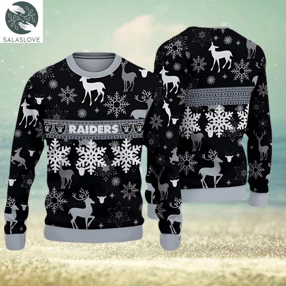 las vegas raiders christmas pattern ugly christmas sweater 1 zfhw8d