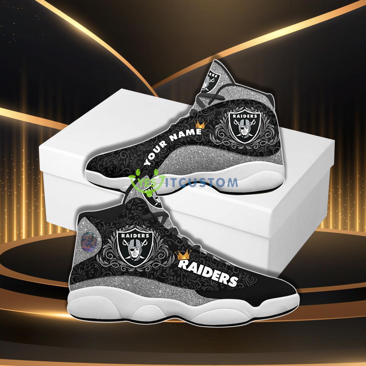 las vegas raiders football team best custom name air jordan 13 sneaker