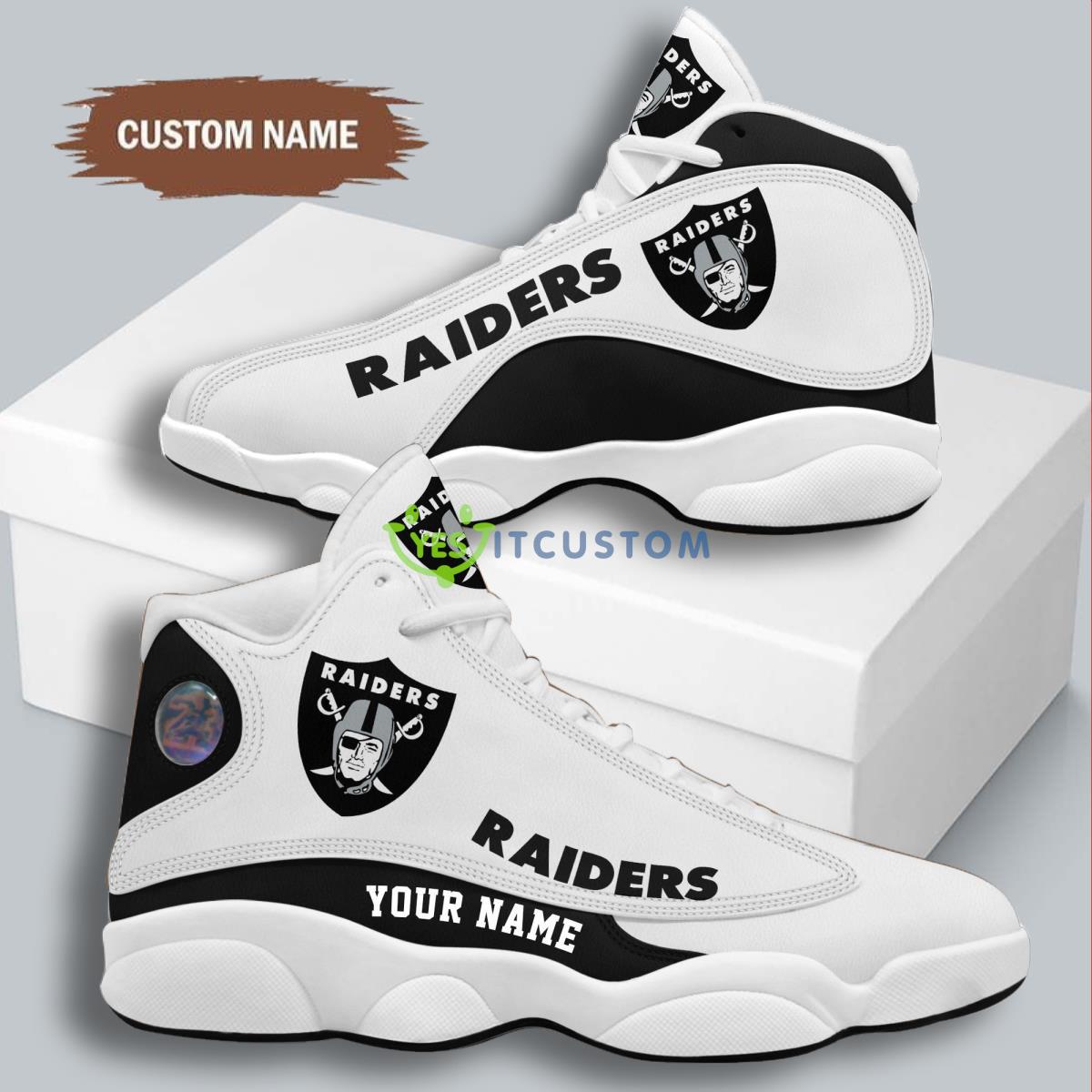 las vegas raiders football team custom name air jordan 13 sneaker hot design for fans