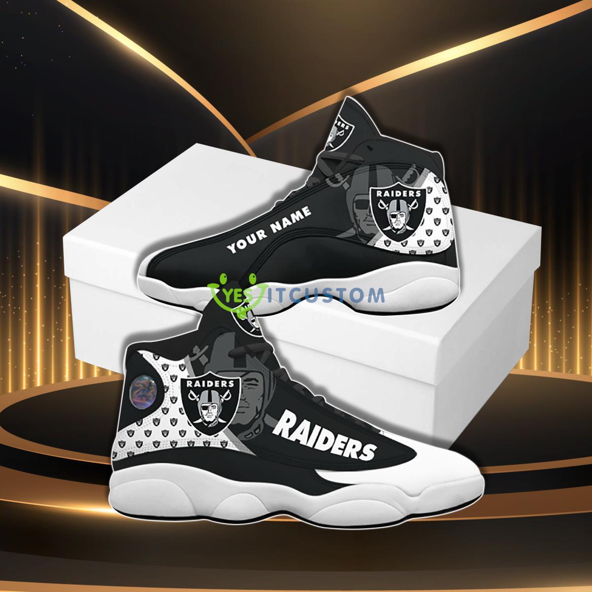 las vegas raiders football team hot custom name air jordan 13 sneaker