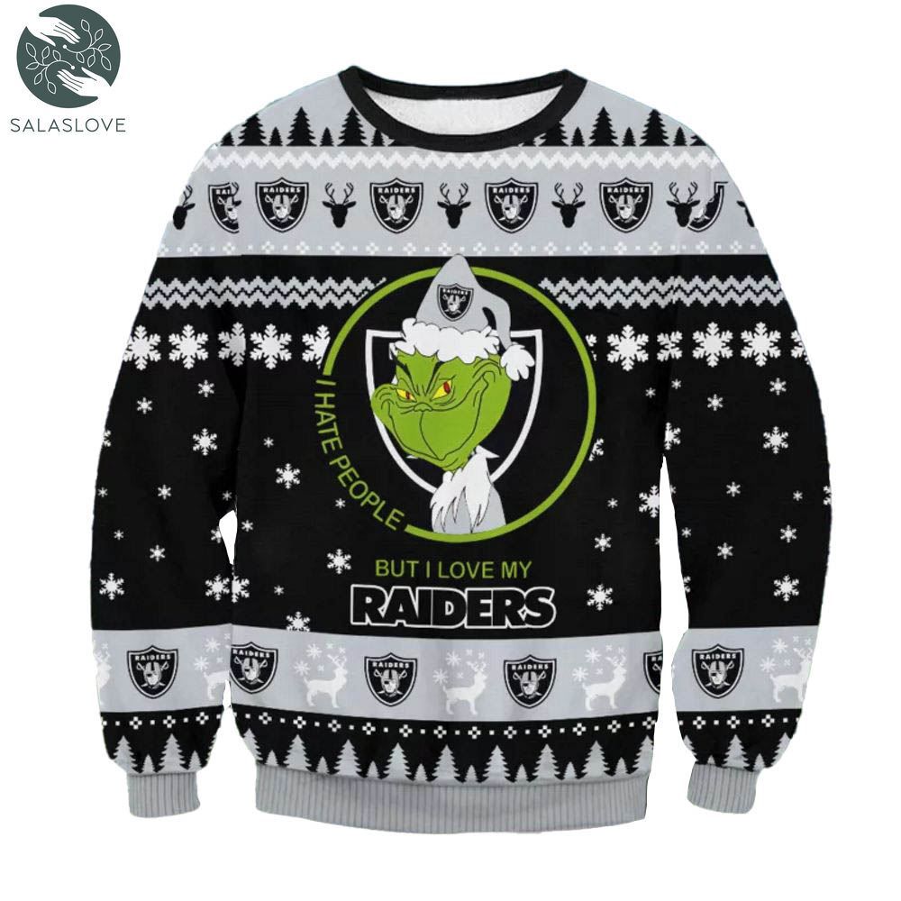 las vegas raiders grinch i hate people but i love my raiders nfl sweater 1 x3njlh