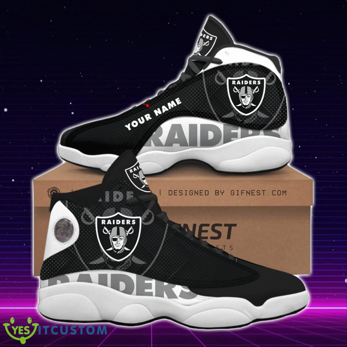 las vegas raiders jordan 13 sneakers custom name special gift for men and women