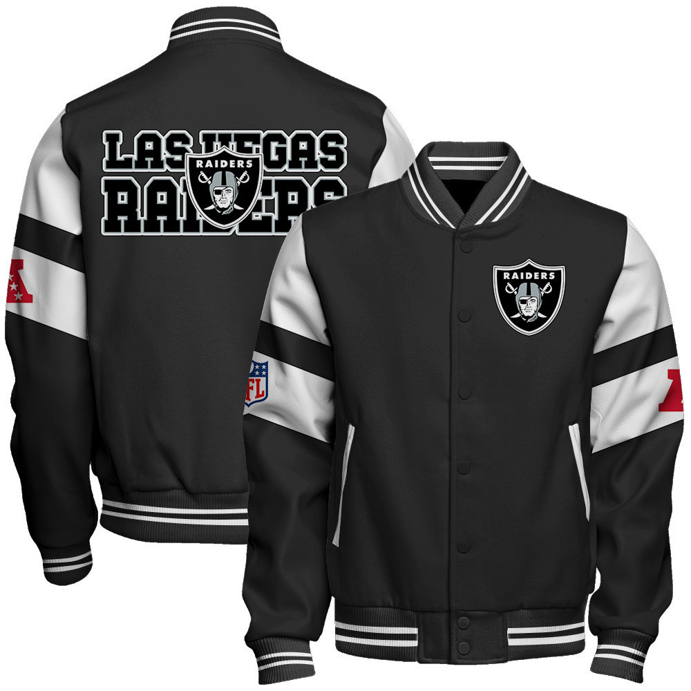 las vegas raiders nfl 2024 american football conference unisex baseball varsity jacket baseball jacket all over print v11 m0zgh