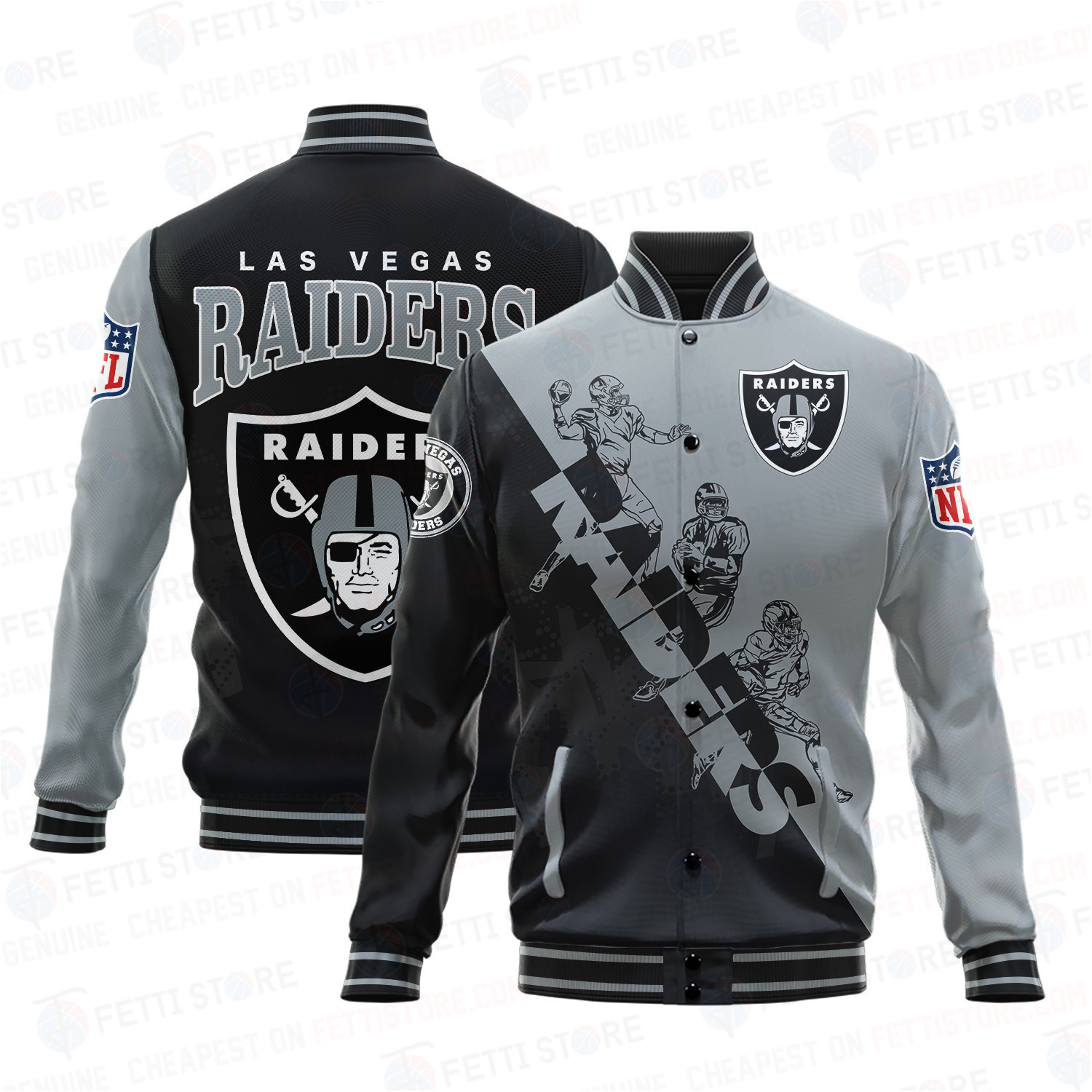 las vegas raiders nfl baseball varsity jacket baseball jacket all over print shdl j6jlb